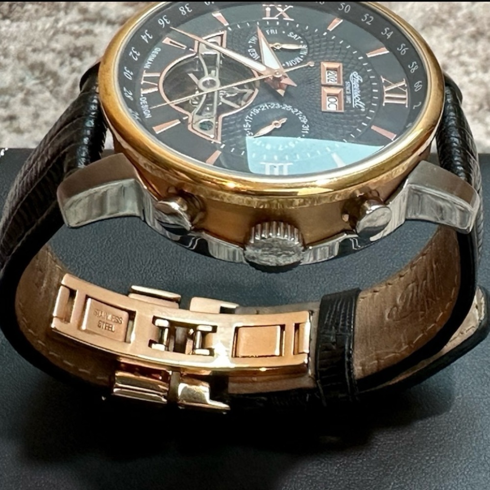 Ingersoll Men's Black and Gold Watch - Picture 3 of 10